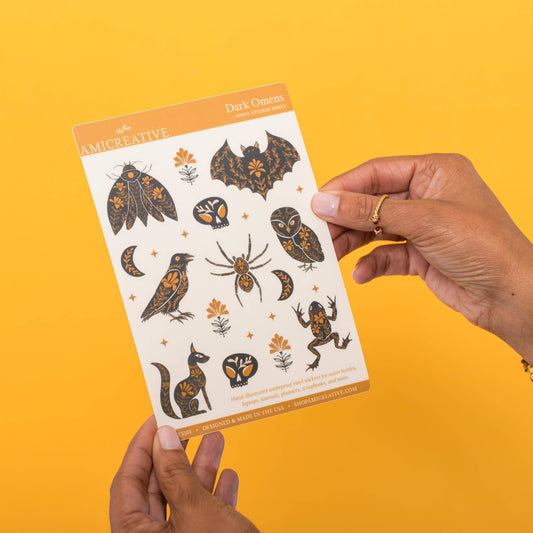 Dark Omens Sticker Sheet | Gothic Clear Vinyl Stickers