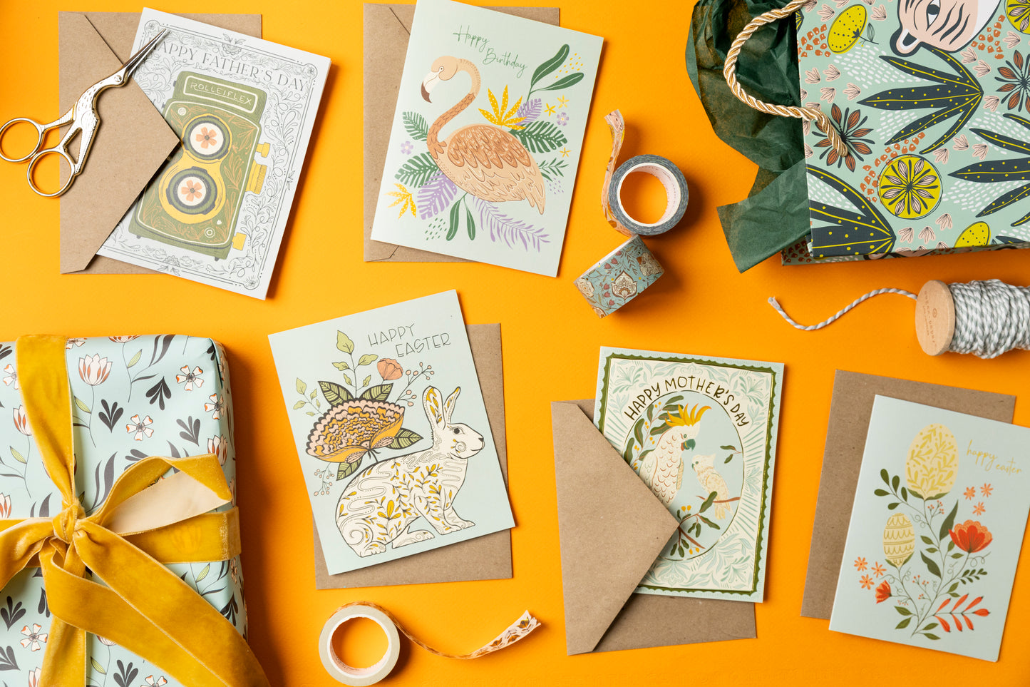 Easter Elegance: Floral & Gold Foil Greeting Card