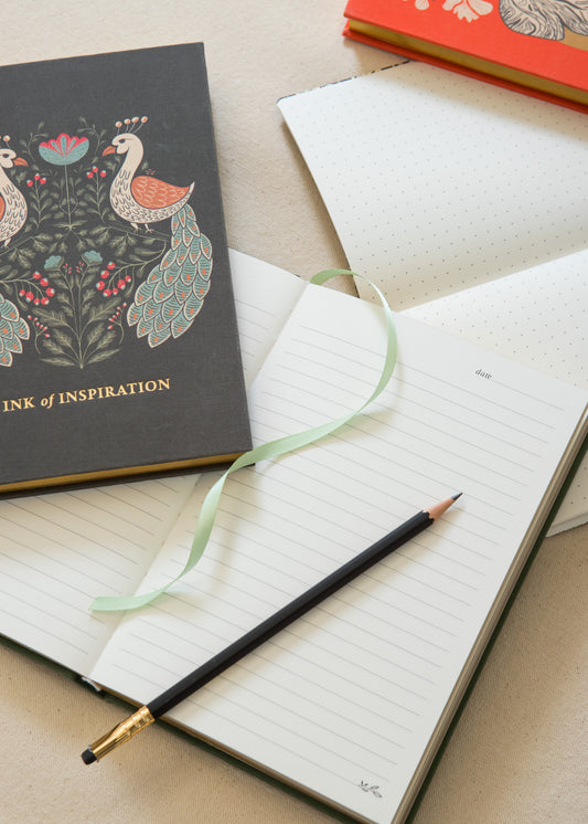 Floral Linen Journal with Gold Foil | Marks of Magic Hardcover Notebook