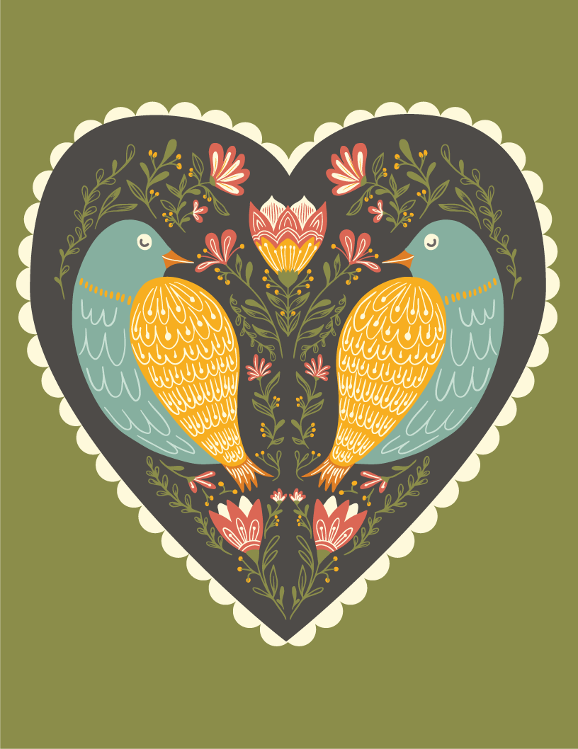 Birds At Heart Greeting Card - Love and Wedding Card