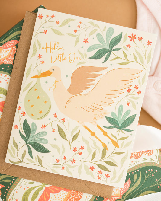 Hello Little One – New Baby Greeting Card