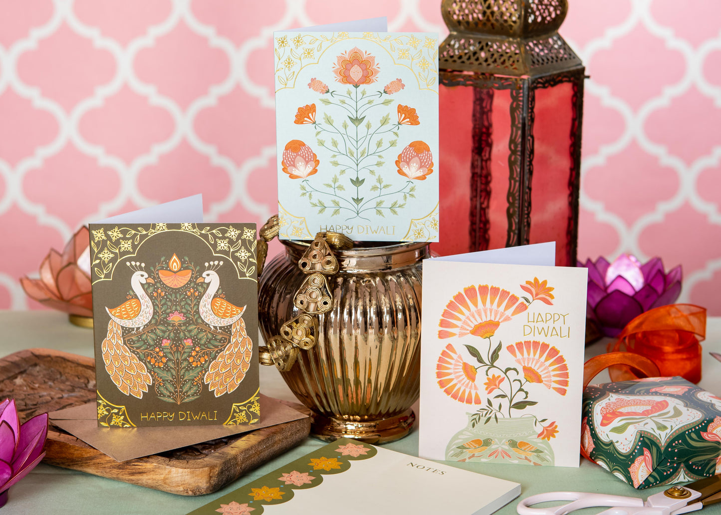 Jaipur Blooms – Louie-Nominated Gold Foil Diwali Card