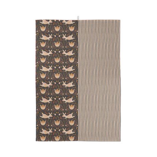 Fall Bunnies Tea Towel