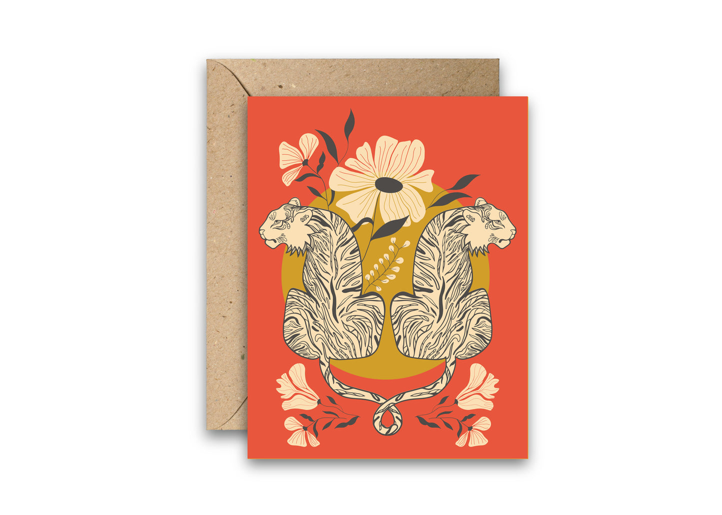 Intwined Tiger Greeting Card