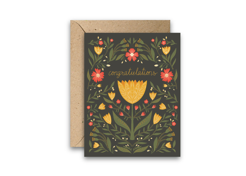 Tulip Garden Congratulations Greeting Card