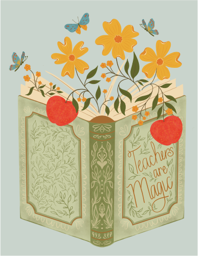 Teacher’s Book of Magic Greeting Card