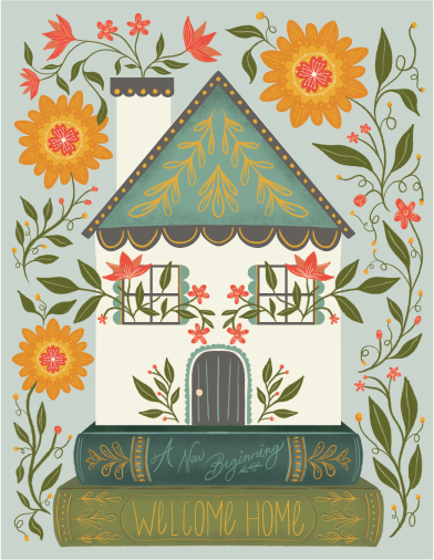 Welcome Home Library Collection Greeting Card