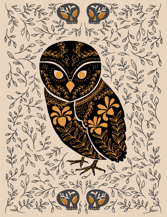Owl Dark Omens Greeting Card