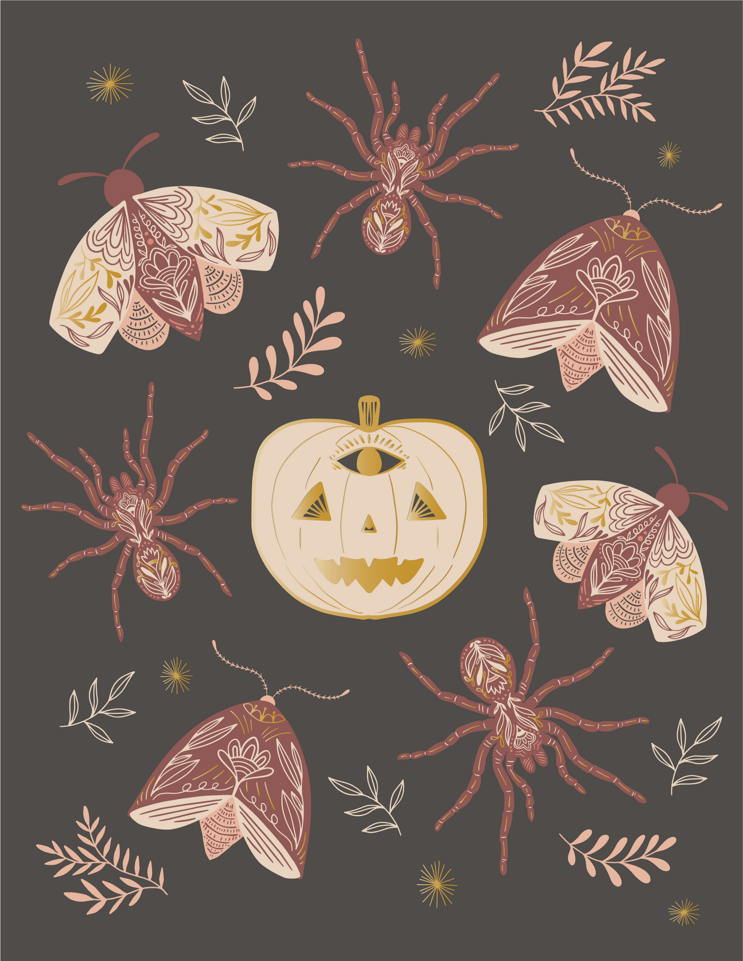 Spooky Spirits Gold Foil Halloween Greeting Card