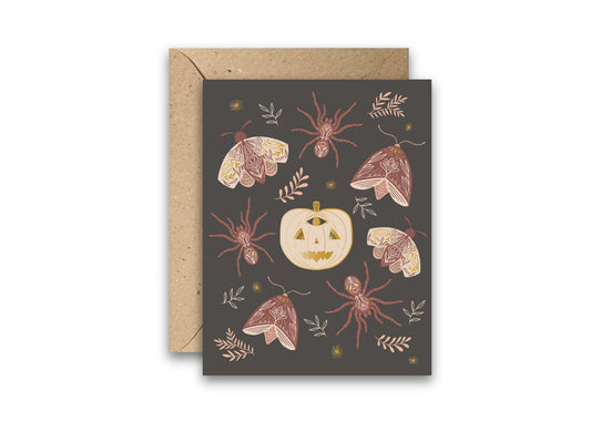 Spooky Spirits Gold Foil Halloween Greeting Card