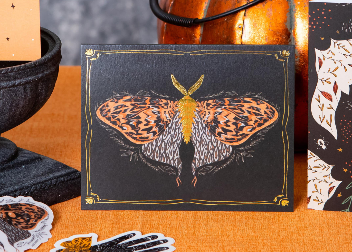 Golden Moth Gold Foil Greeting Card