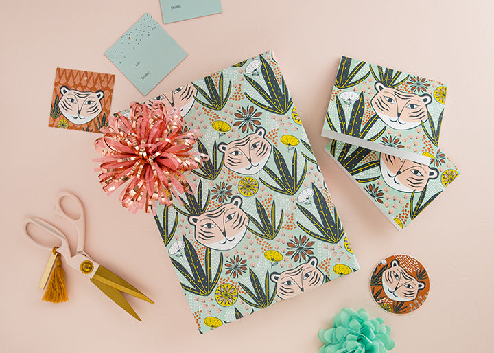 Mod Tiger – Hand-Drawn Mid-Century Jungle Greeting Card