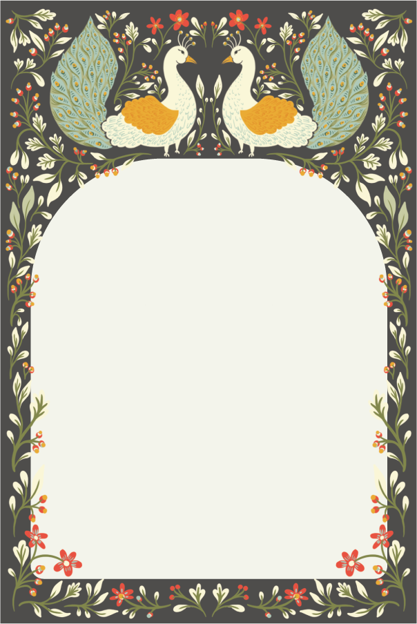 Peacock Garden Floral Notepad