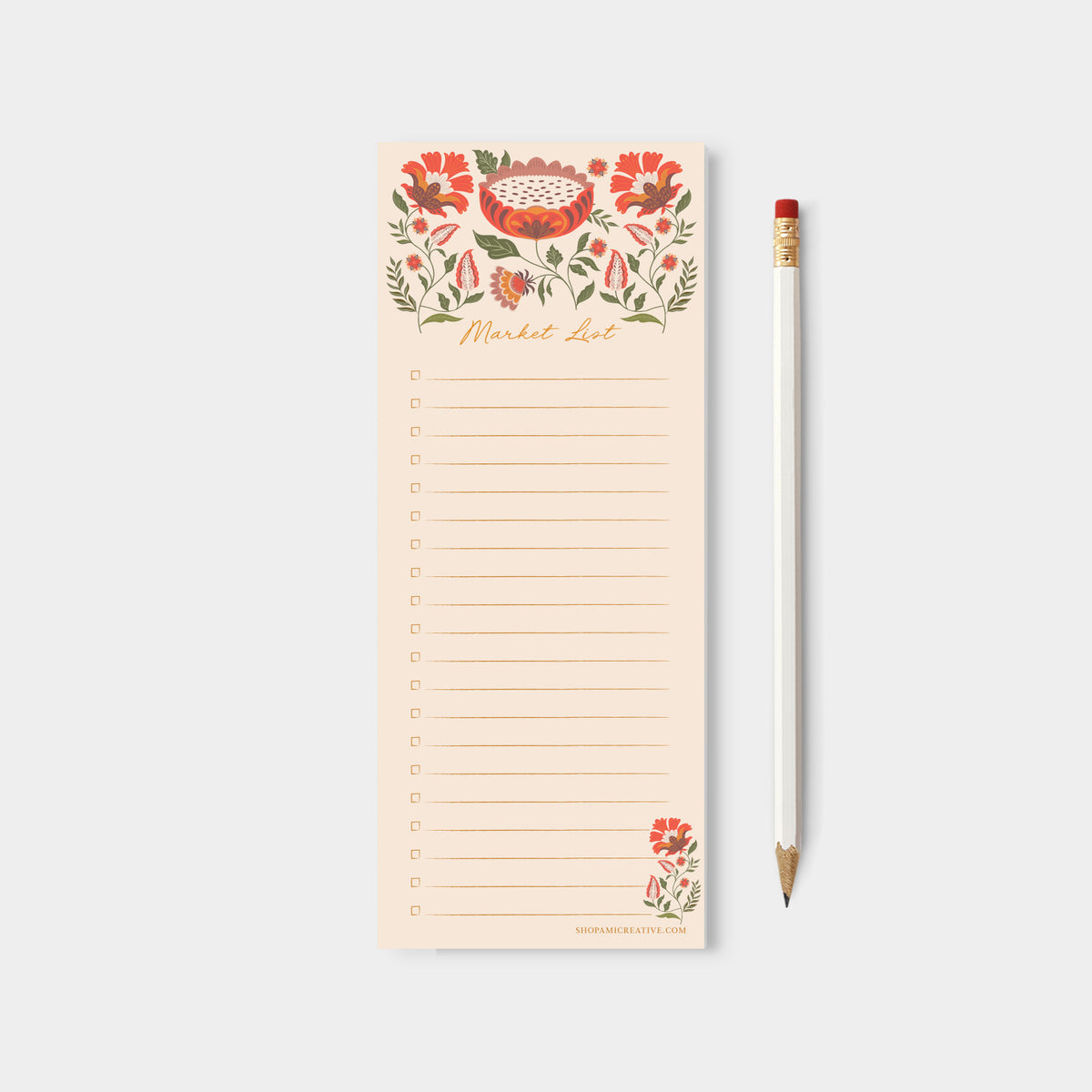 Pumpkin Garden Market List Notepad | Fall Grocery List Pad