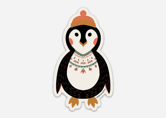 Penguin Joyful Holiday Friends Vinyl Sticker