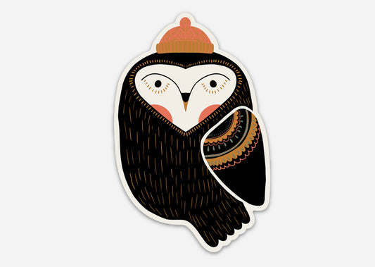 Owl Joyful Holiday Friends Vinyl Sticker