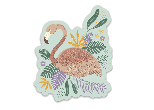 Flamingo Garden Vinyl Sticker