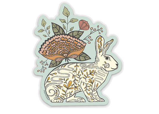 Bunny Blooms Vinyl Sticker