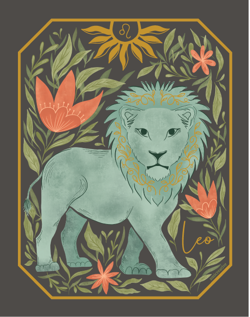 Leo Zodiac Gold Metallic 4" Vinyl Sticker