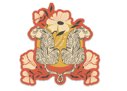 Entwined Tiger Vinyl Sticker