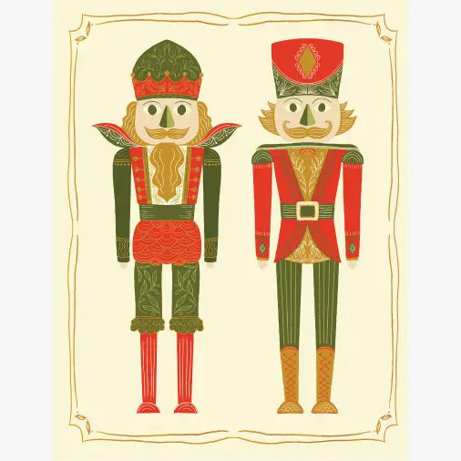 Royal Nutcrackers Gold Foil Holiday Greeting Card