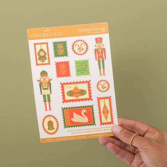Holiday Postage Sticker Sheet | Nutcracker Clear Vinyl Stickers