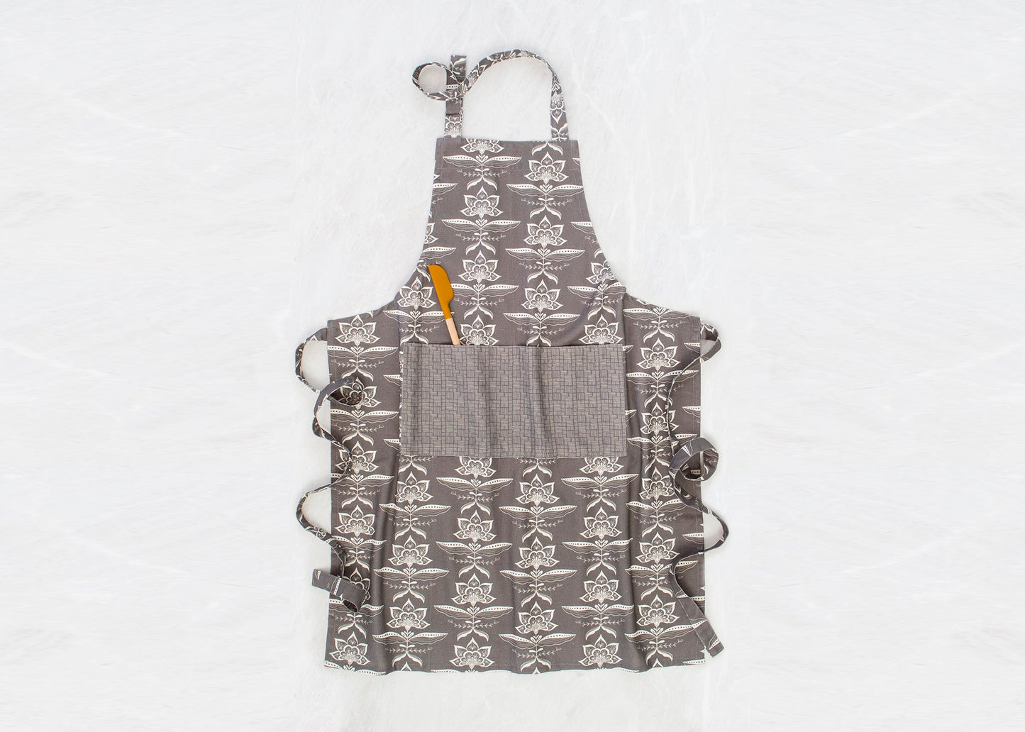 Gray Blooms Apron