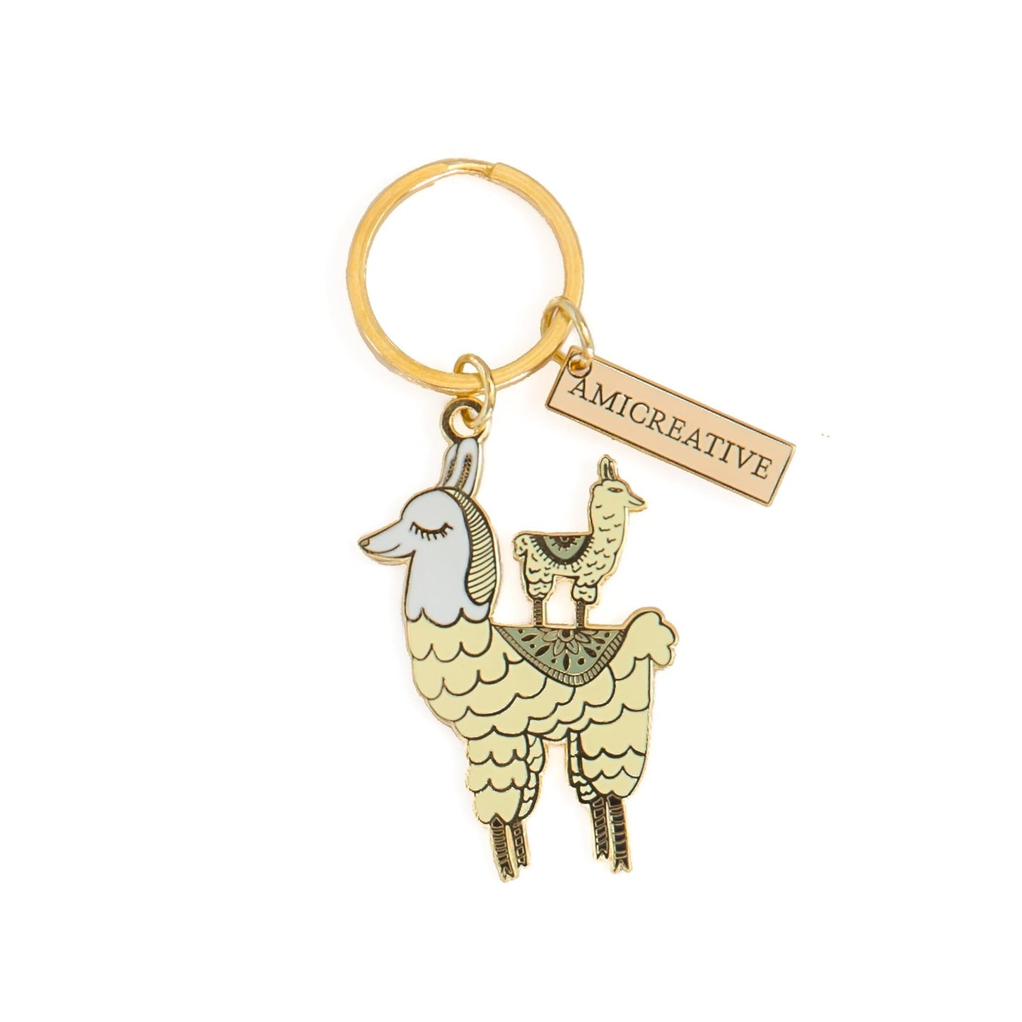 Mama Llama Enamel Keychain