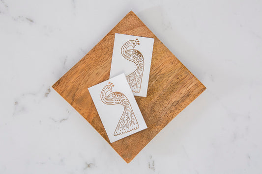 3" Metallic Peacock Temporary Tattoo