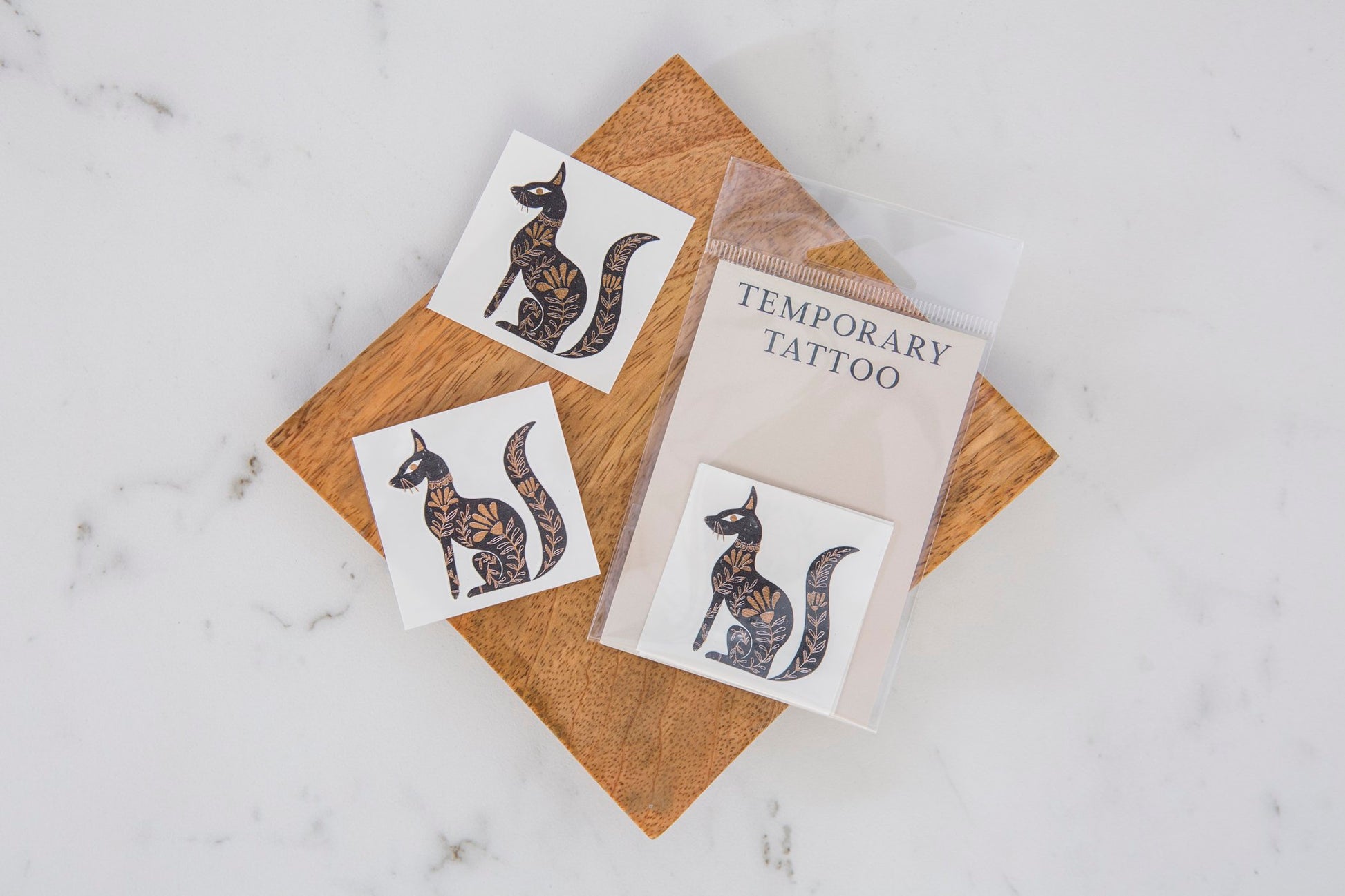 2" Metallic Egyptian Cat Temporary Tattoo