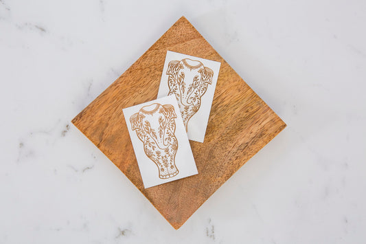 3" Elephant Metallic Temporary Tattoo