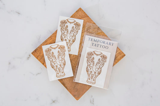 3" Elephant Metallic Temporary Tattoo