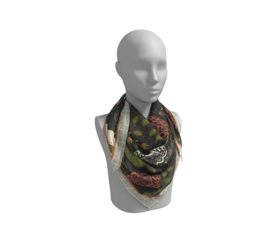 Birds in Bloom Silk Scarf