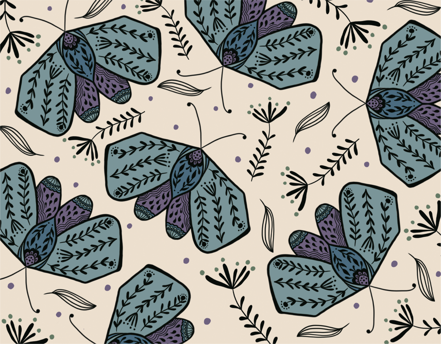 Moth Garden Greeting Card