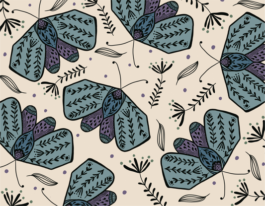 Moth Garden Greeting Card