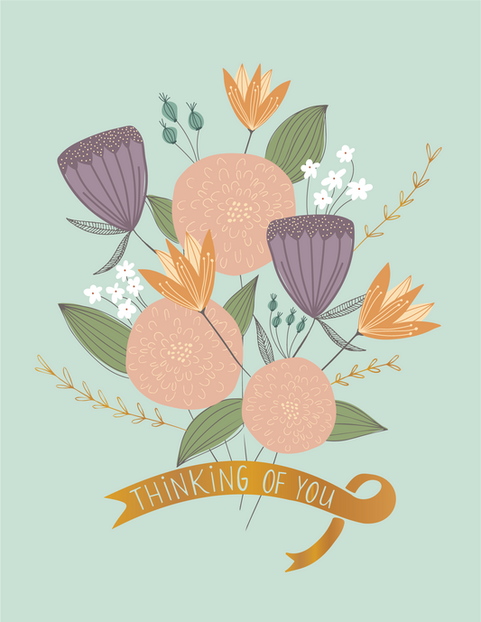Thinking of You Flowers Greeting Card