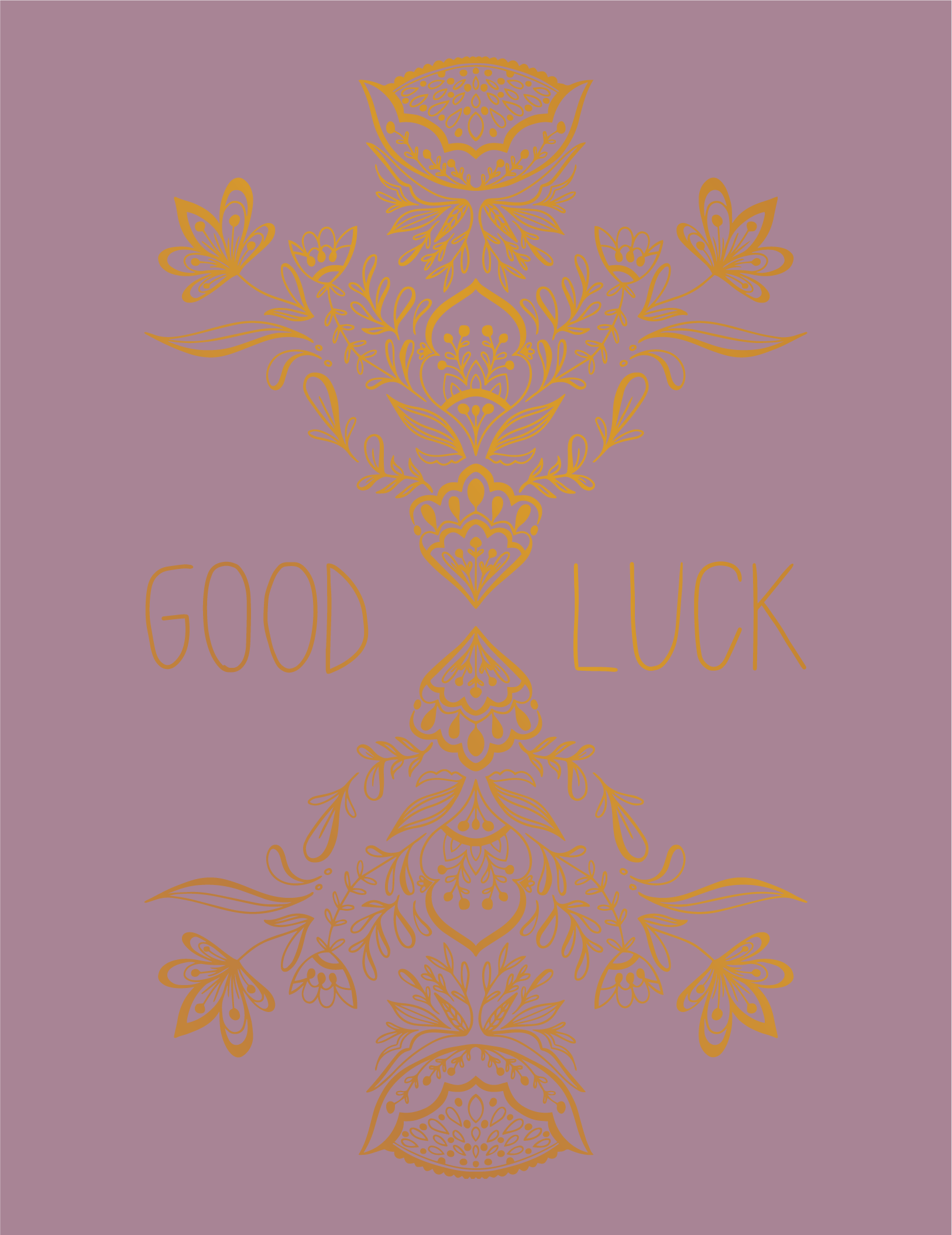 Good Luck Gold Foil Greeting Card