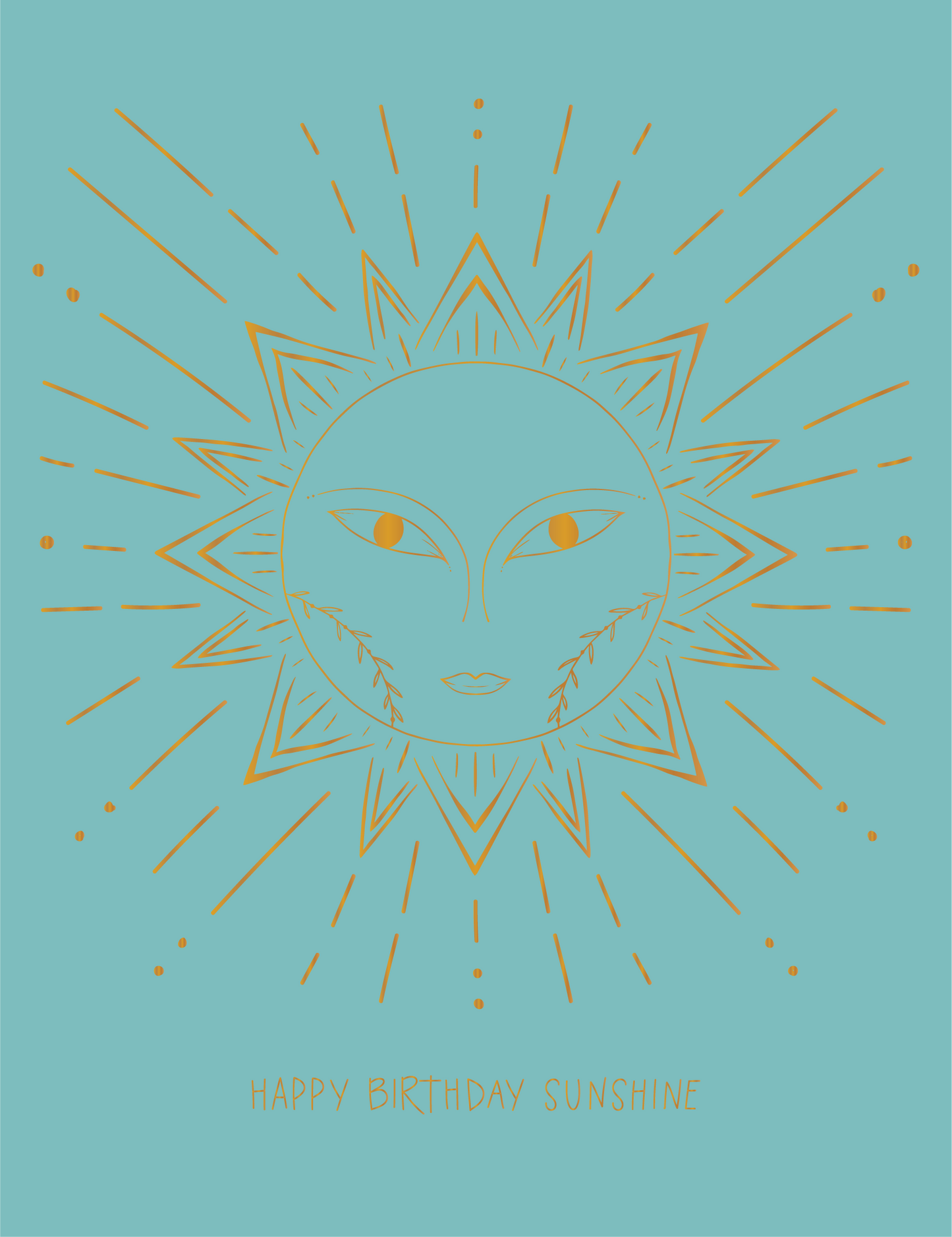 Birthday Sunshine Gold Foil Greeting Card