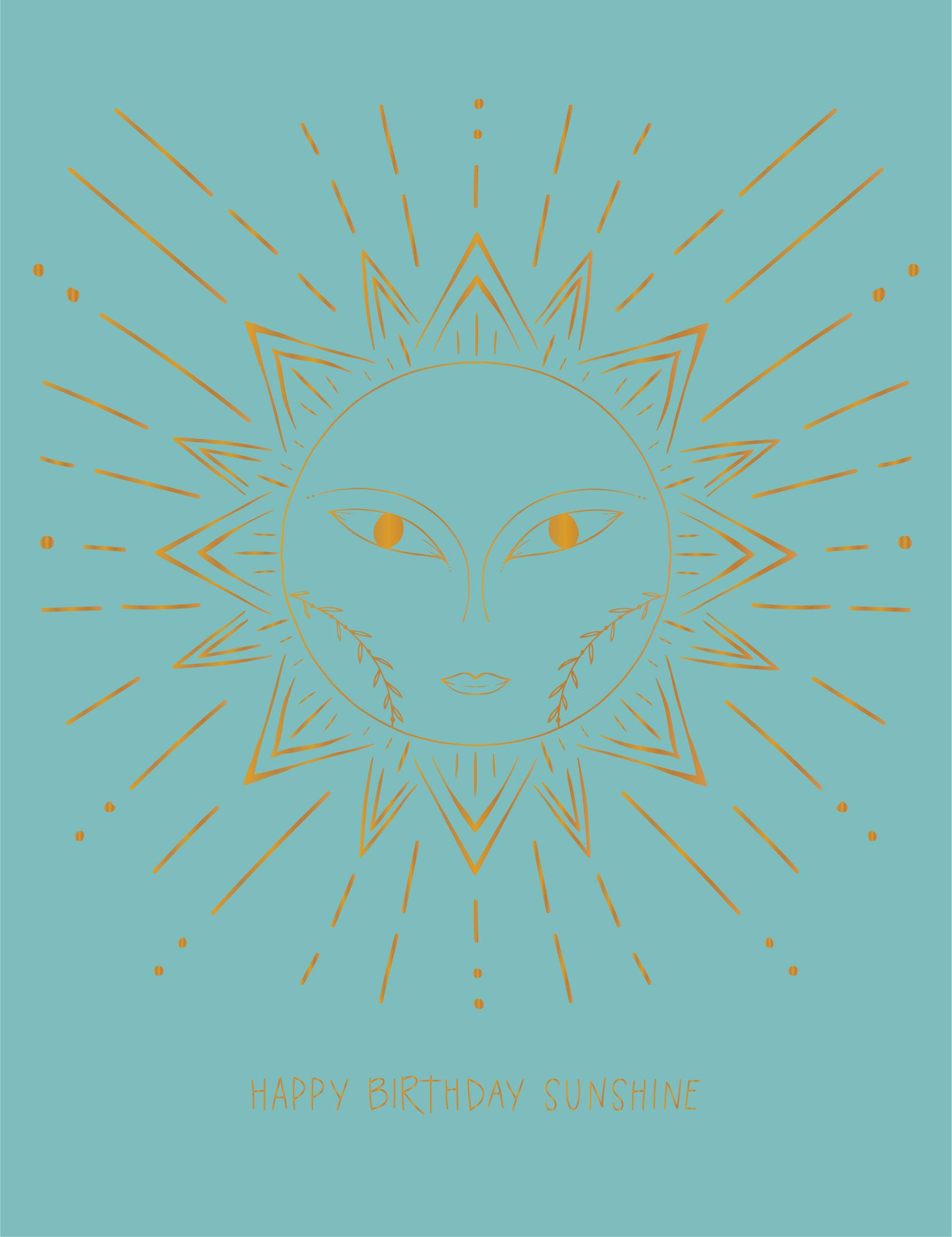 Birthday Sunshine Gold Foil Greeting Card