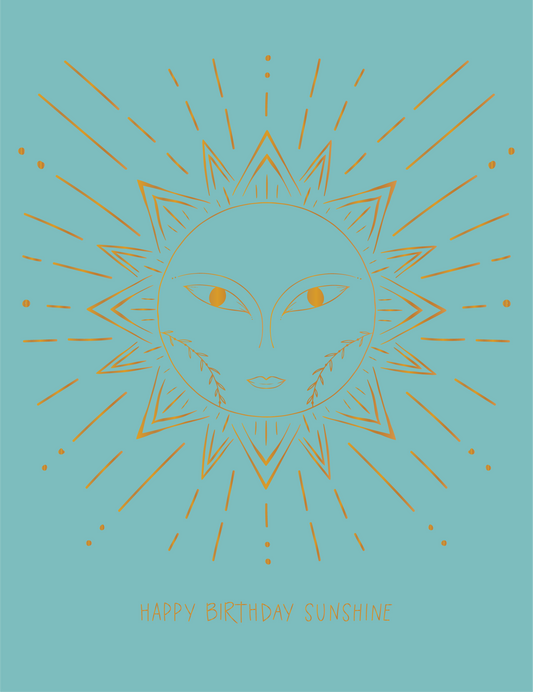 Birthday Sunshine Gold Foil Greeting Card