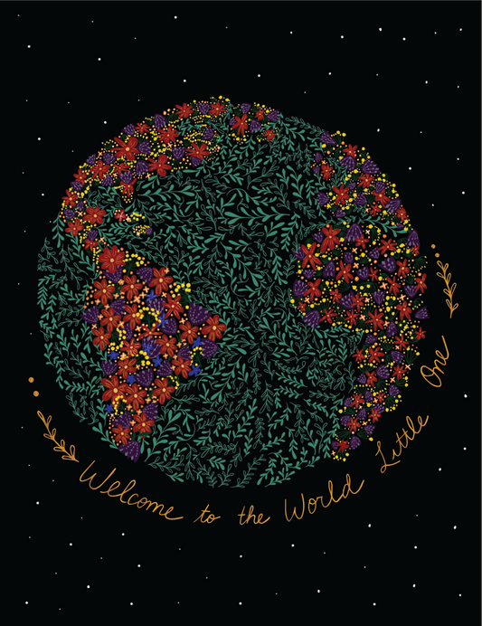 Welcome to the World Gold Foil Greeting Card