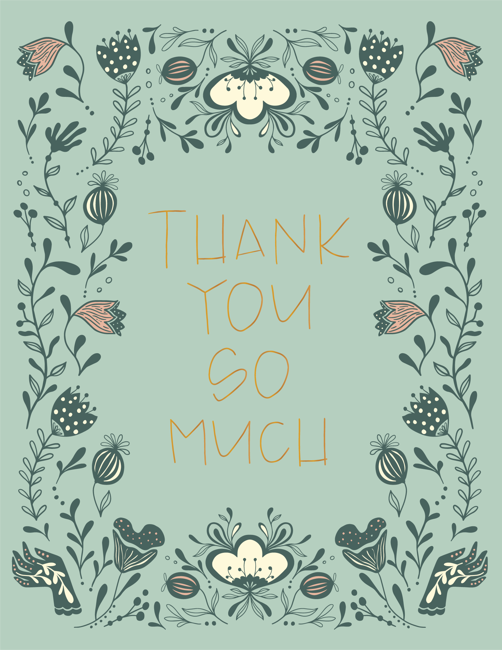 Thank You Flowers Greeting Card
