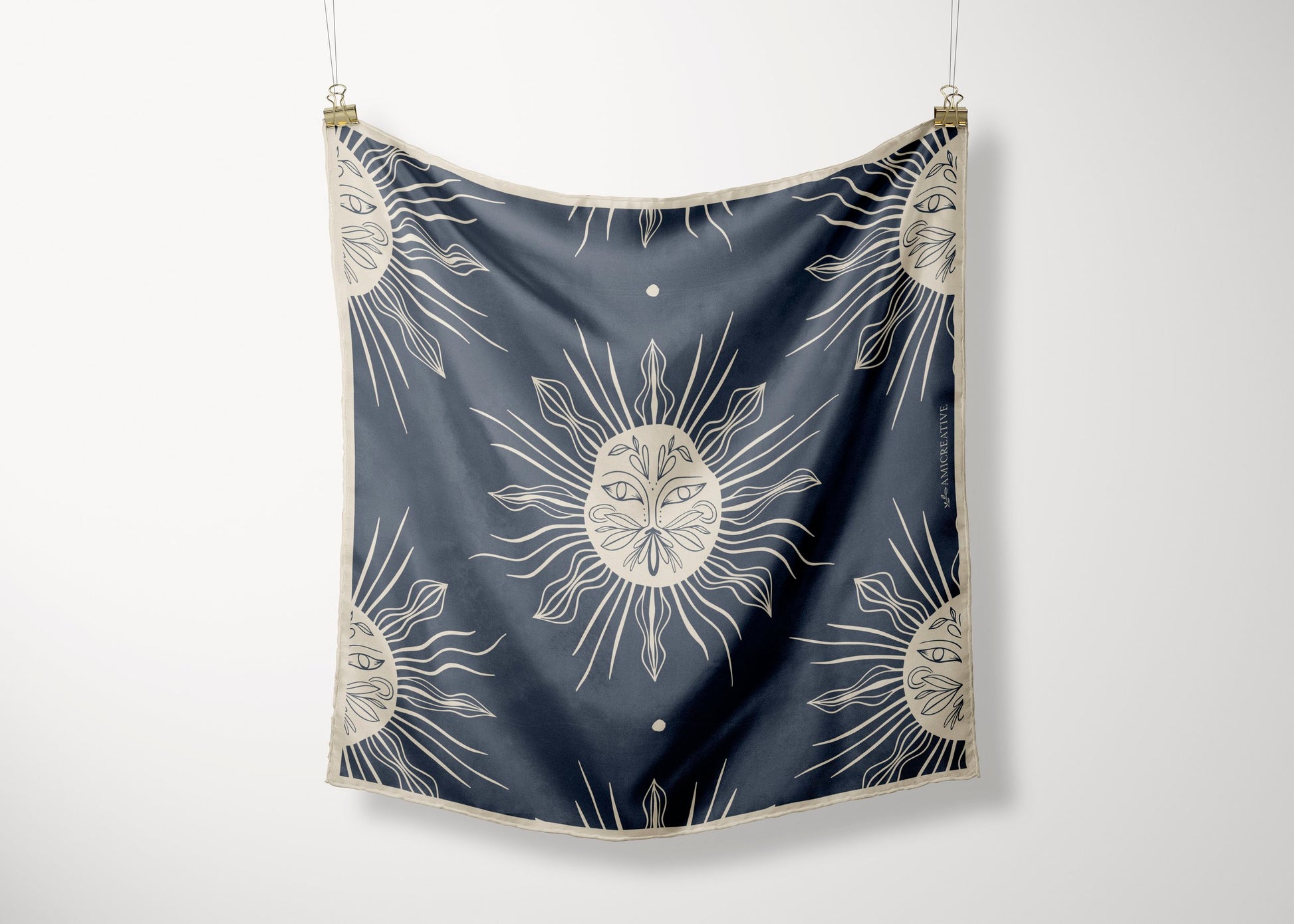 Blue Sun Silk Scarf