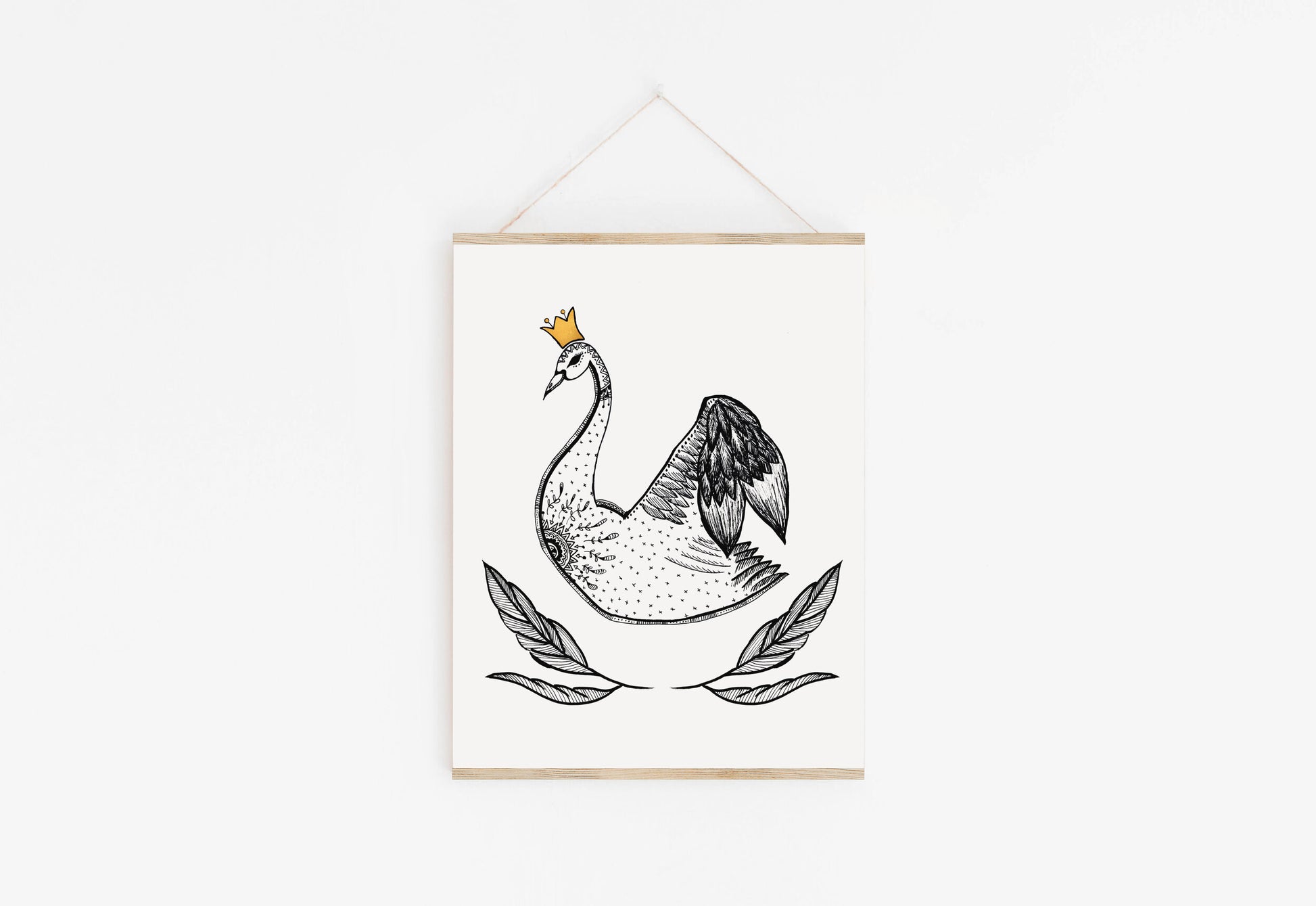 Swan Queen Giclee Print with Gold Embossing