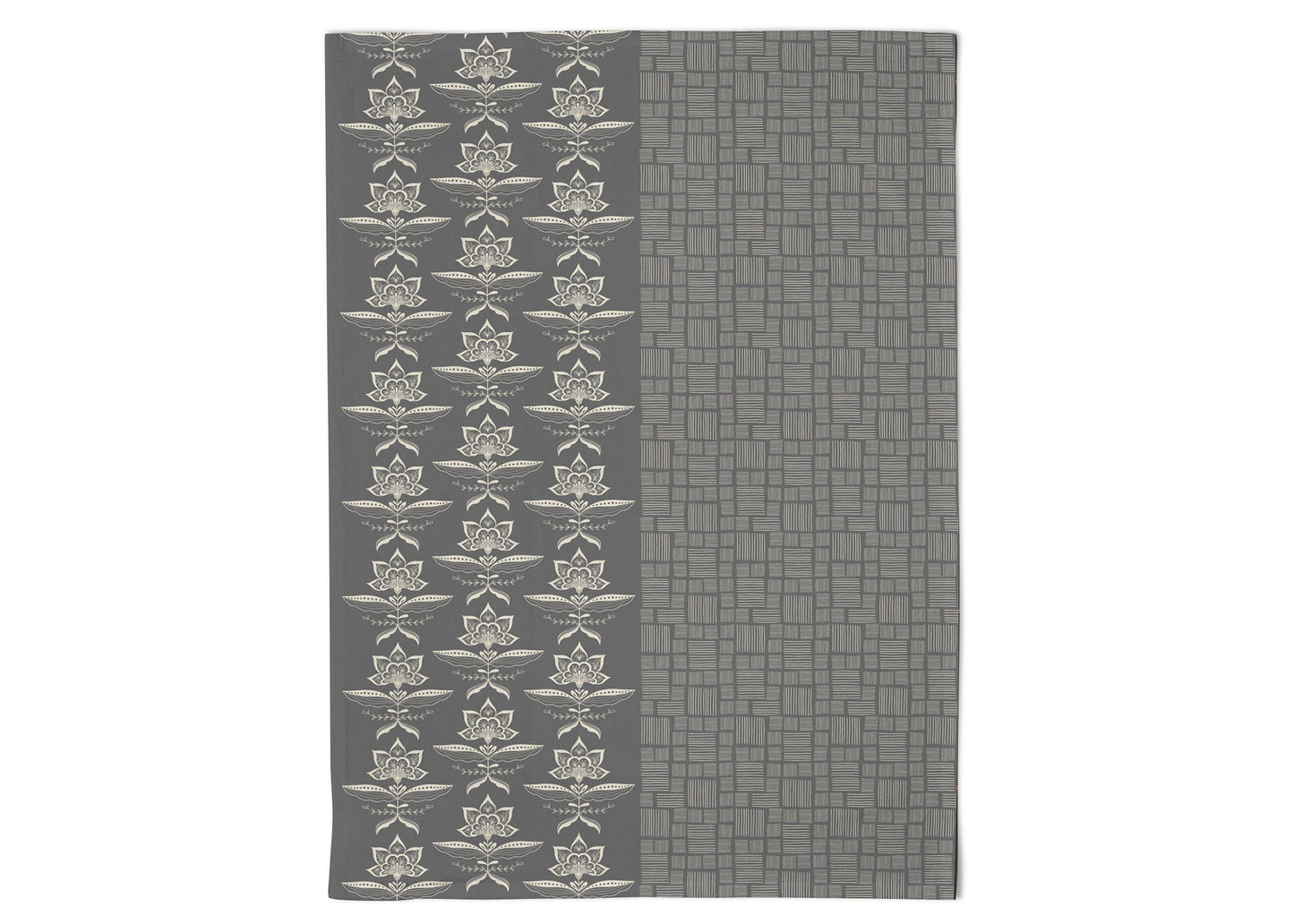 Gray Blooms Tea Towel