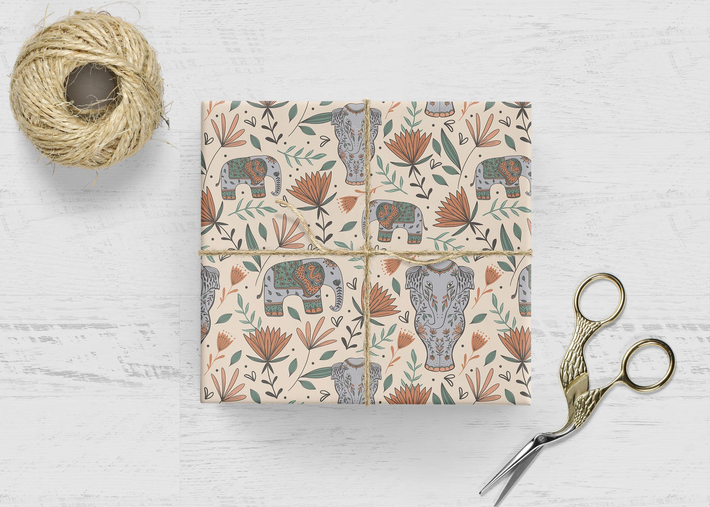 Elephant Jungle Wrapping Paper