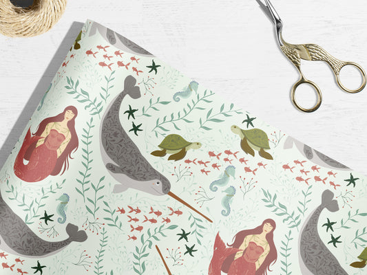 Mermaid & Narwhal Wrapping Paper