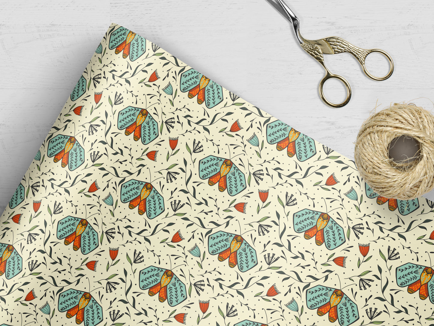Woodland Moth Wrapping Paper