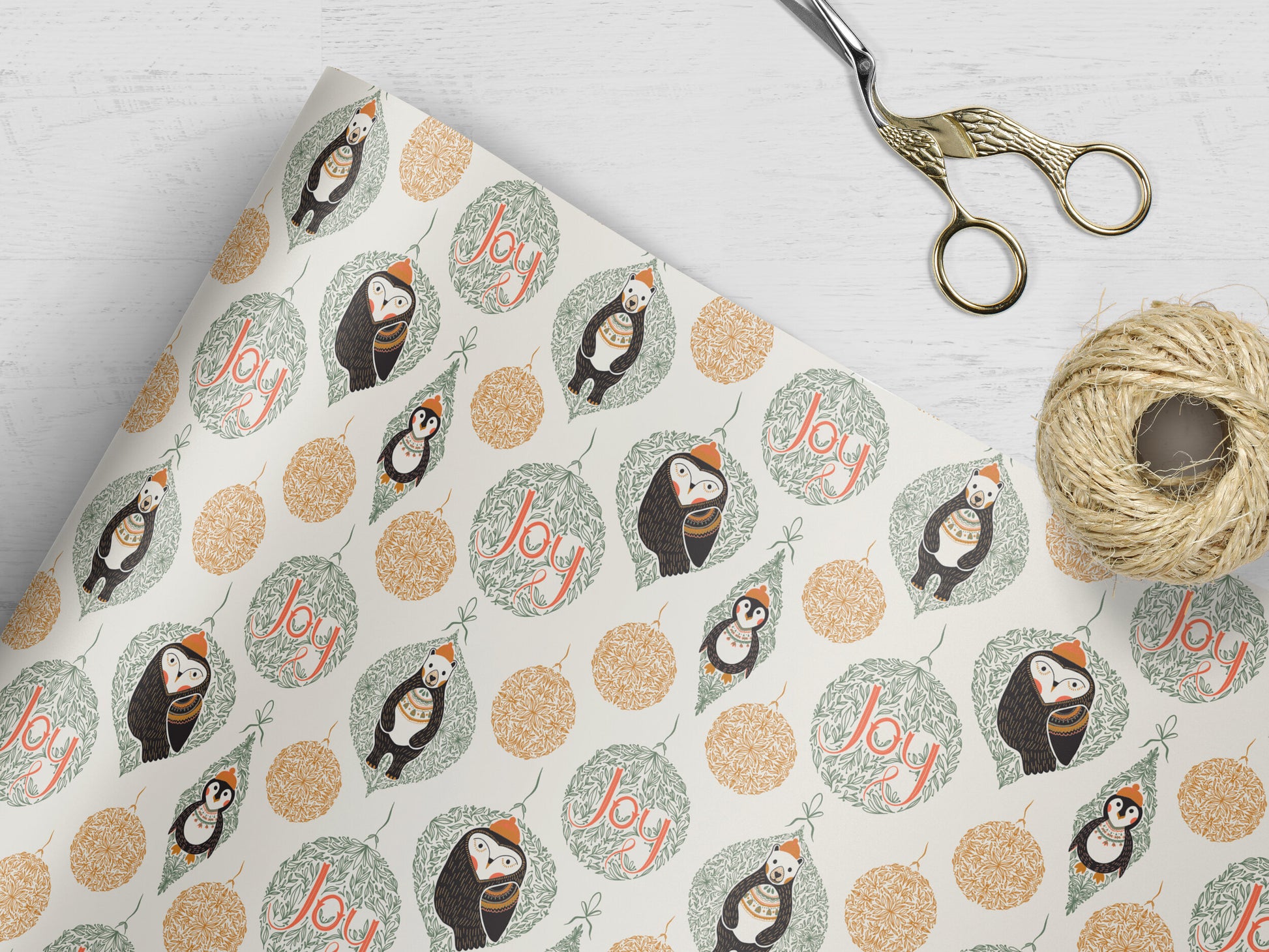 Joyful Holiday Friends Wrapping Paper