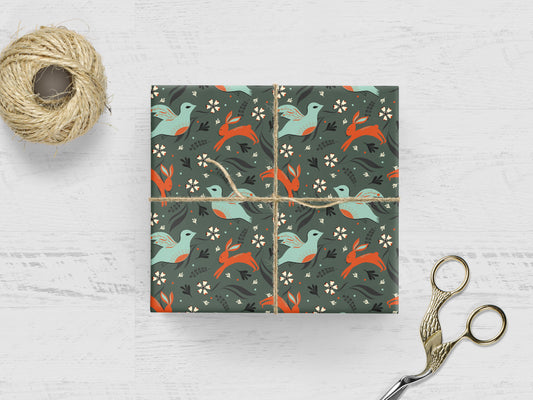 Birds and Bunnies Wrapping Paper